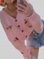 Women Cherry Button Down Cardigan nicholesgifts