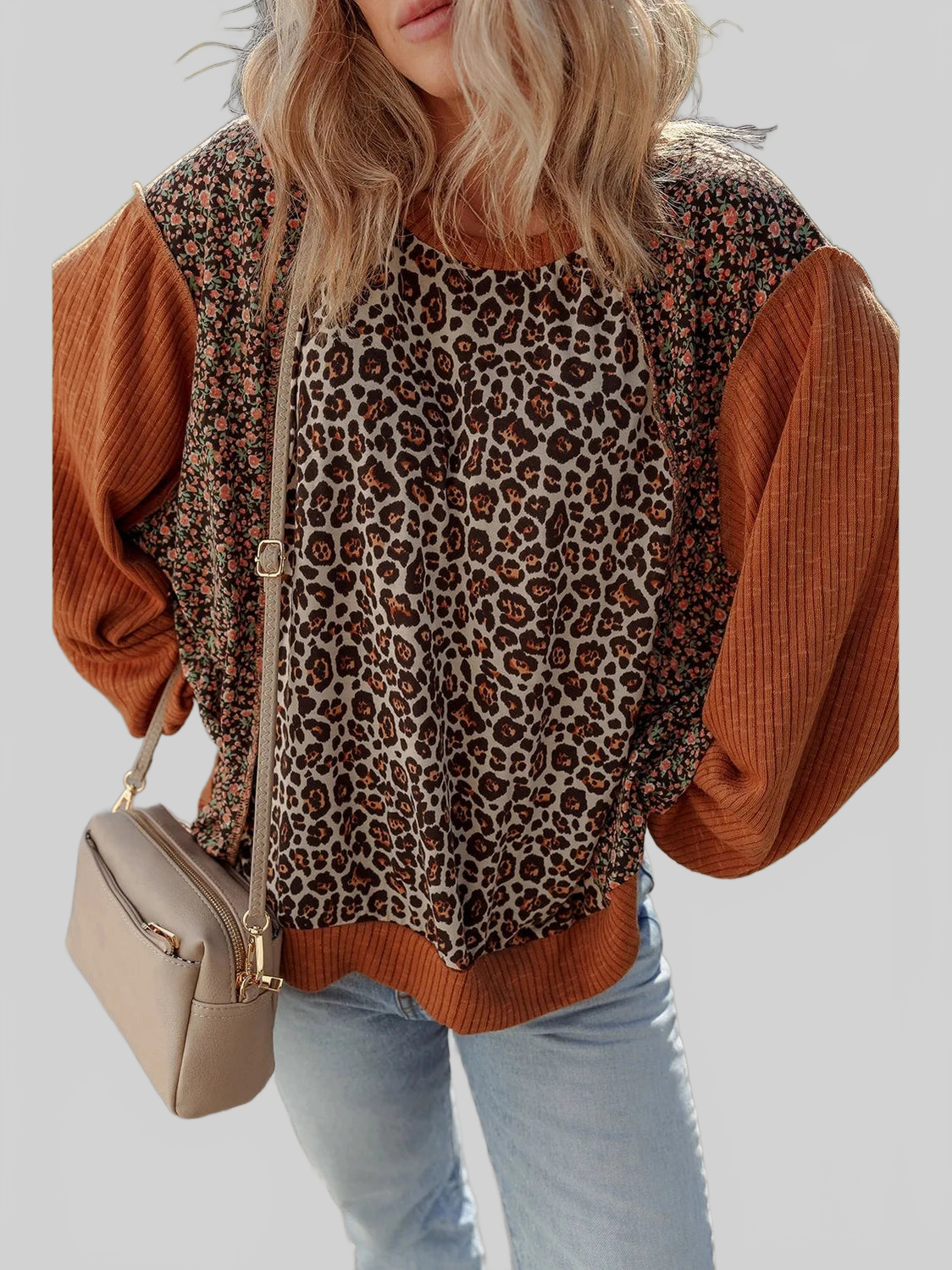 Leopard Print Long Sleeve Sweatshirt nicholesgifts