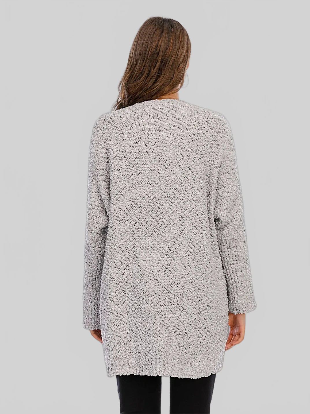 Angel Wings Pocketed Open Front Long Sleeve Cardigan nicholesgifts