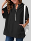 Women Half Zip Short Sleeve Hoodie nicholesgifts