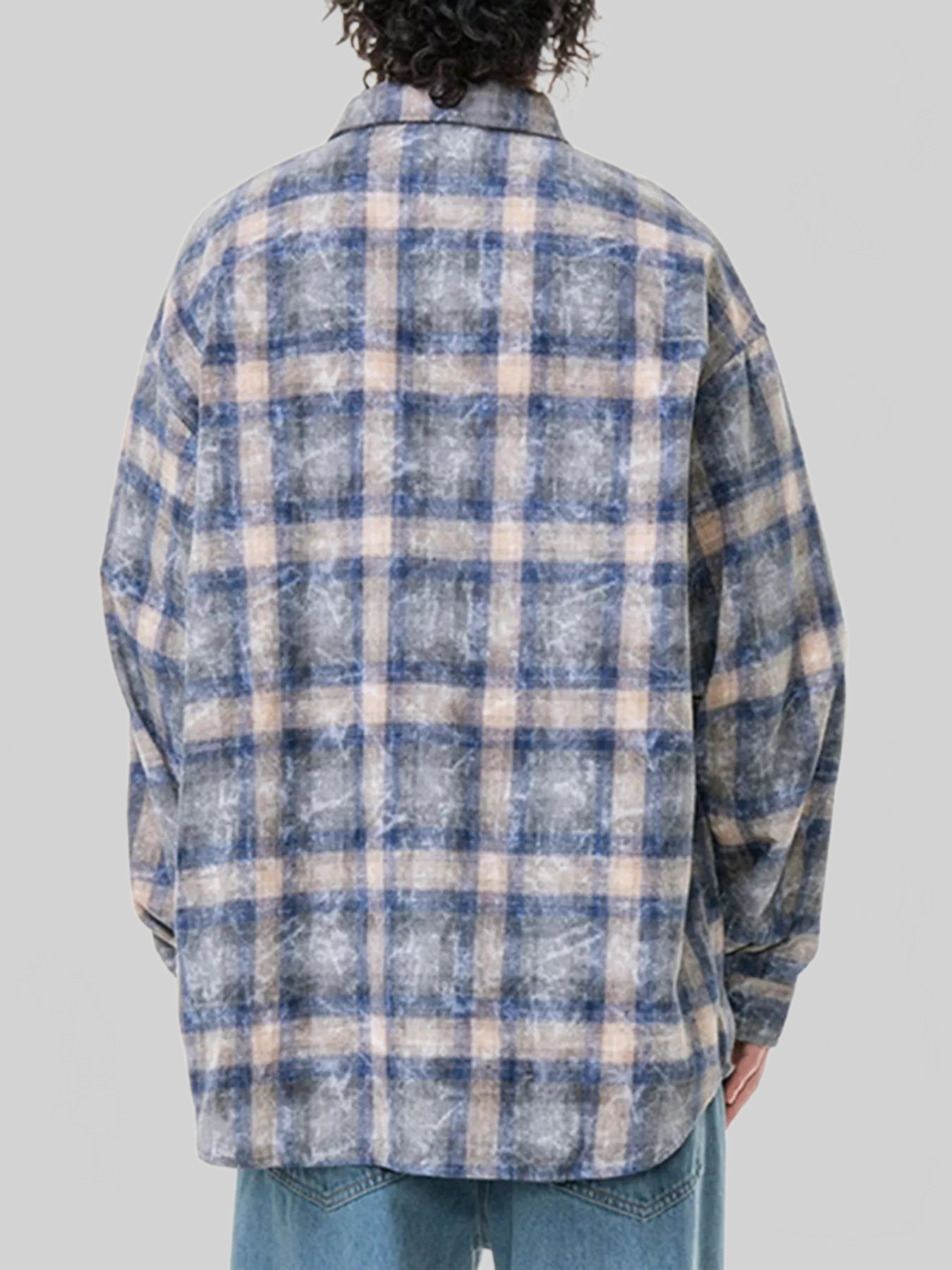 Men's Plus Size Plaid Button Up Long Sleeve Shirt nicholesgifts
