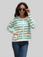 Angel Wings Striped Round Neck Button-Down Dropped Shoulder Cardigan nicholesgifts
