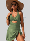 Women Cutout Printed Halter Neck One-Piece Swimwear nicholesgifts