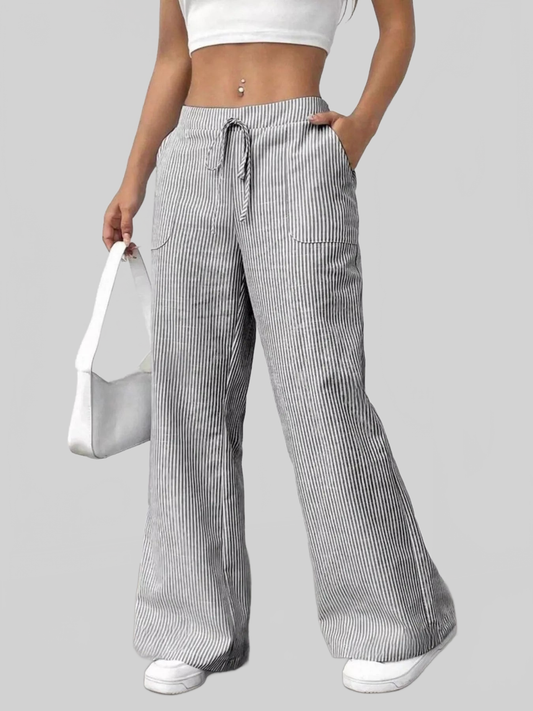 Women Striped Wide Leg Pants nicholesgifts
