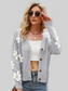 Floral Ribbed Trim Drop Shoulder Cardigan nicholesgifts