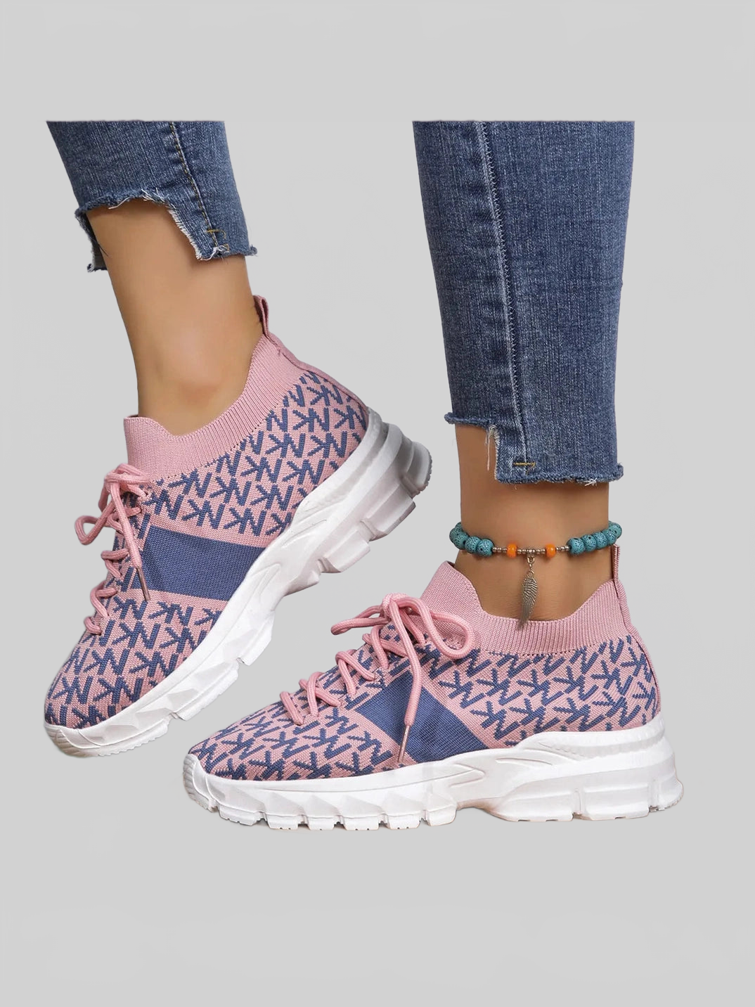 Round Toe Lace Up Sneakers nicholesgifts