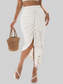 Women Asymmetric Tassel Wrap Skirt nicholesgifts