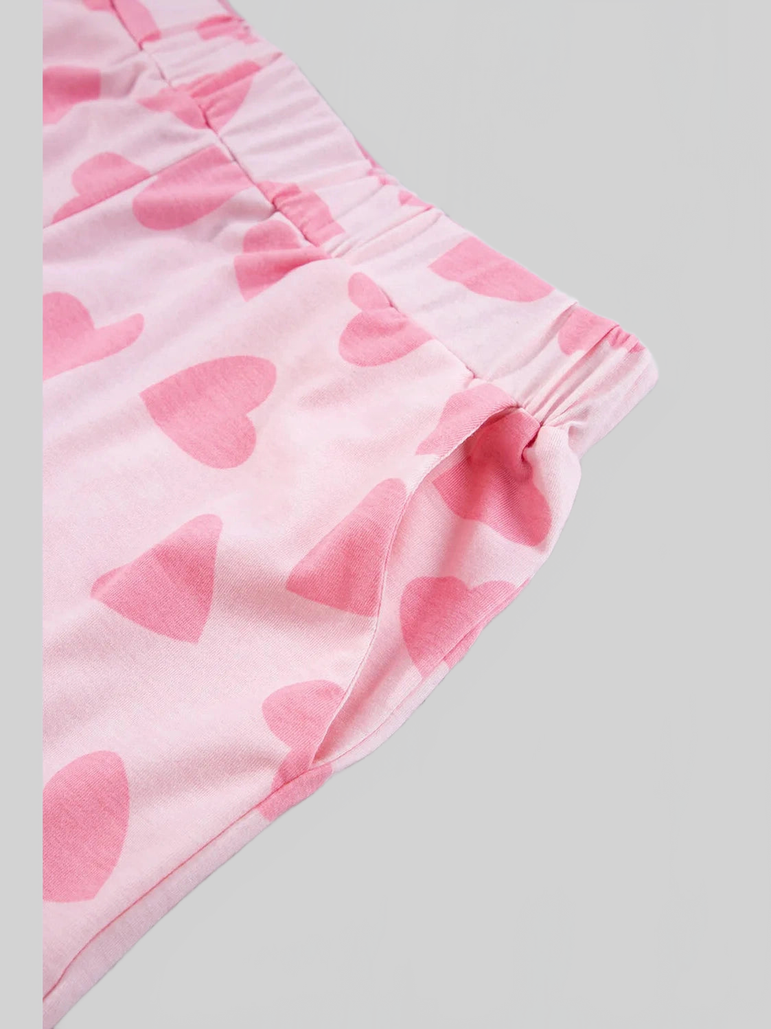 Heart Print Long Sleeve Top and Shorts Lounge Set nicholesgifts
