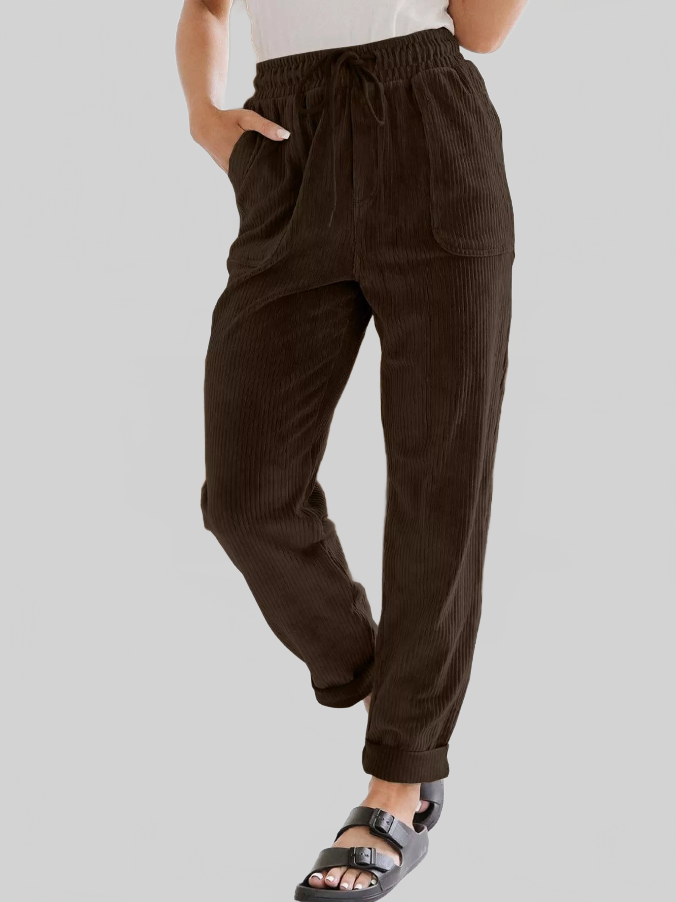 Women Relaxed Fit Corduroy Pants nicholesgifts