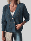 Openwork Button Up Long Sleeve Cardigan nicholesgifts