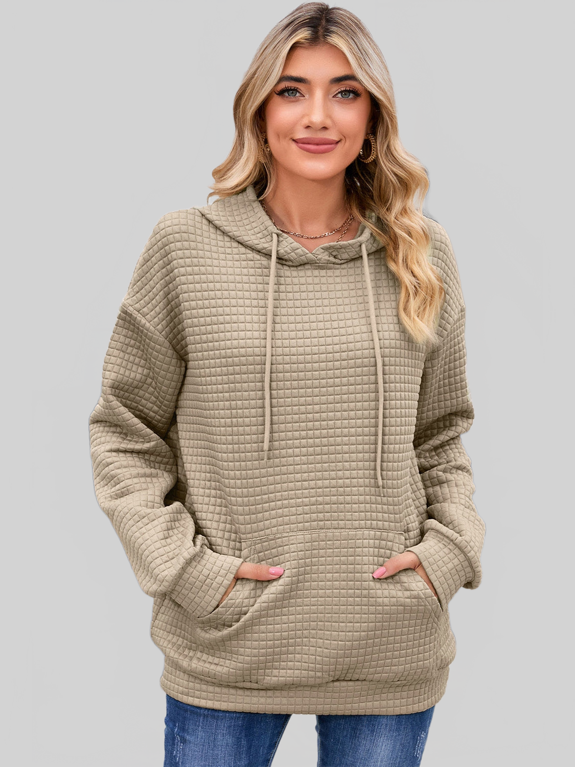 Women Dropped Shoulder Pocketed Hoodie nicholesgifts