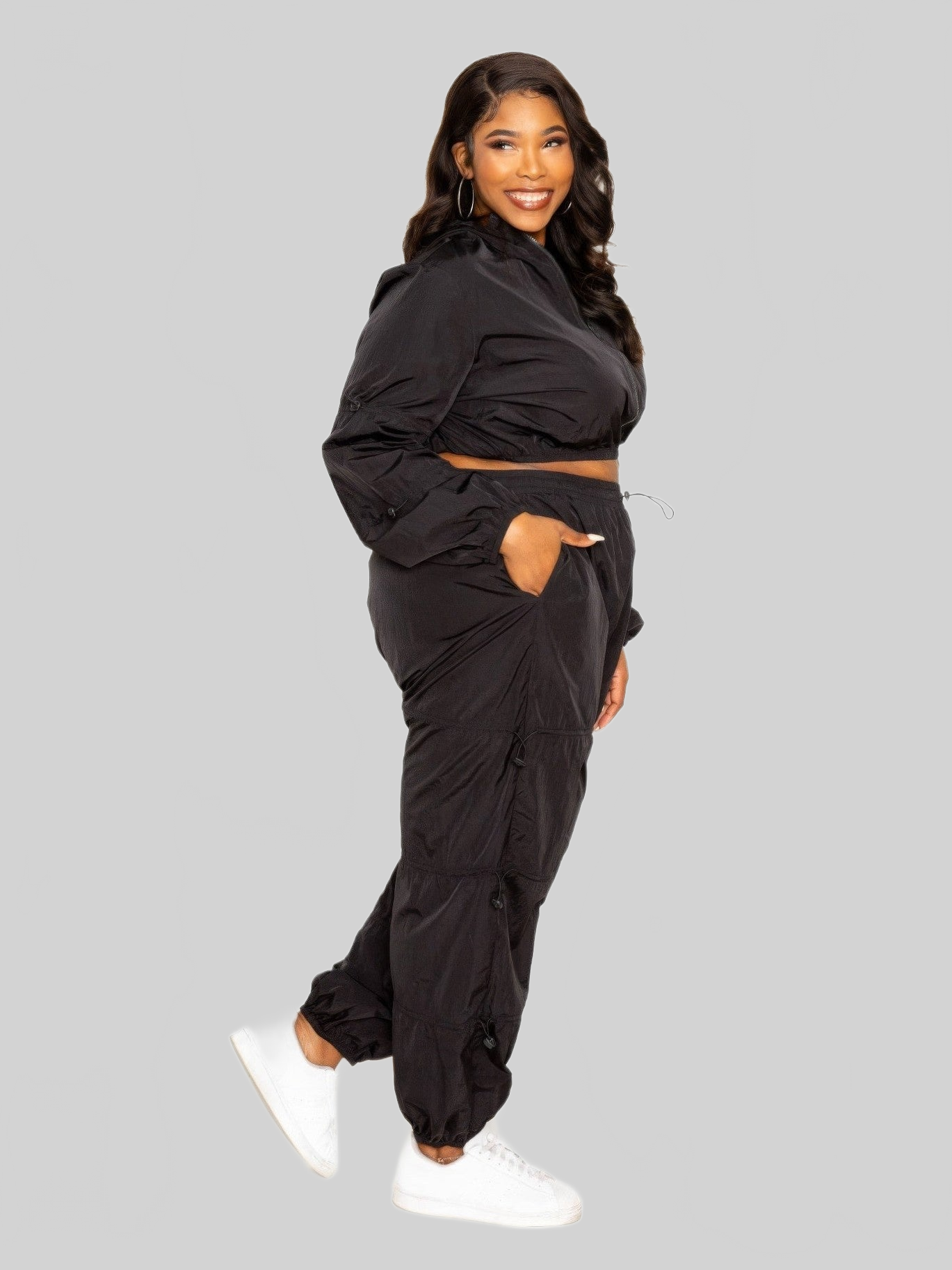 Women Active Zip Up Set With Cord Lock Detail nicholesgifts