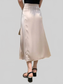 Asymmetric Wrap Midi Skirt with Fluted Hem nicholesgifts