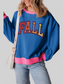 Women Letter Graphic Contrast Long Sleeve Sweatshirt nicholesgifts