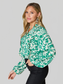 Women Double Take Full Size Printed Ruffle Trim Balloon Sleeve Shirt NicholesGifts