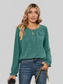 Ruched Round Neck Flounce Sleeve T-Shirt NicholesGifts