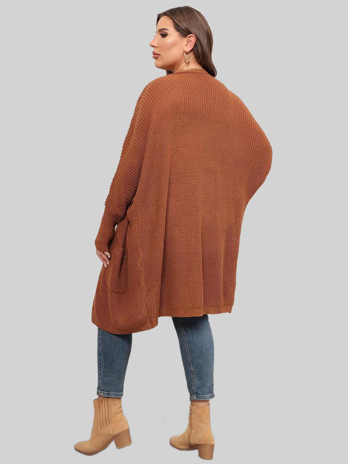 Women Plus Size Open Front Cardigan With Pockets NicholesGifts