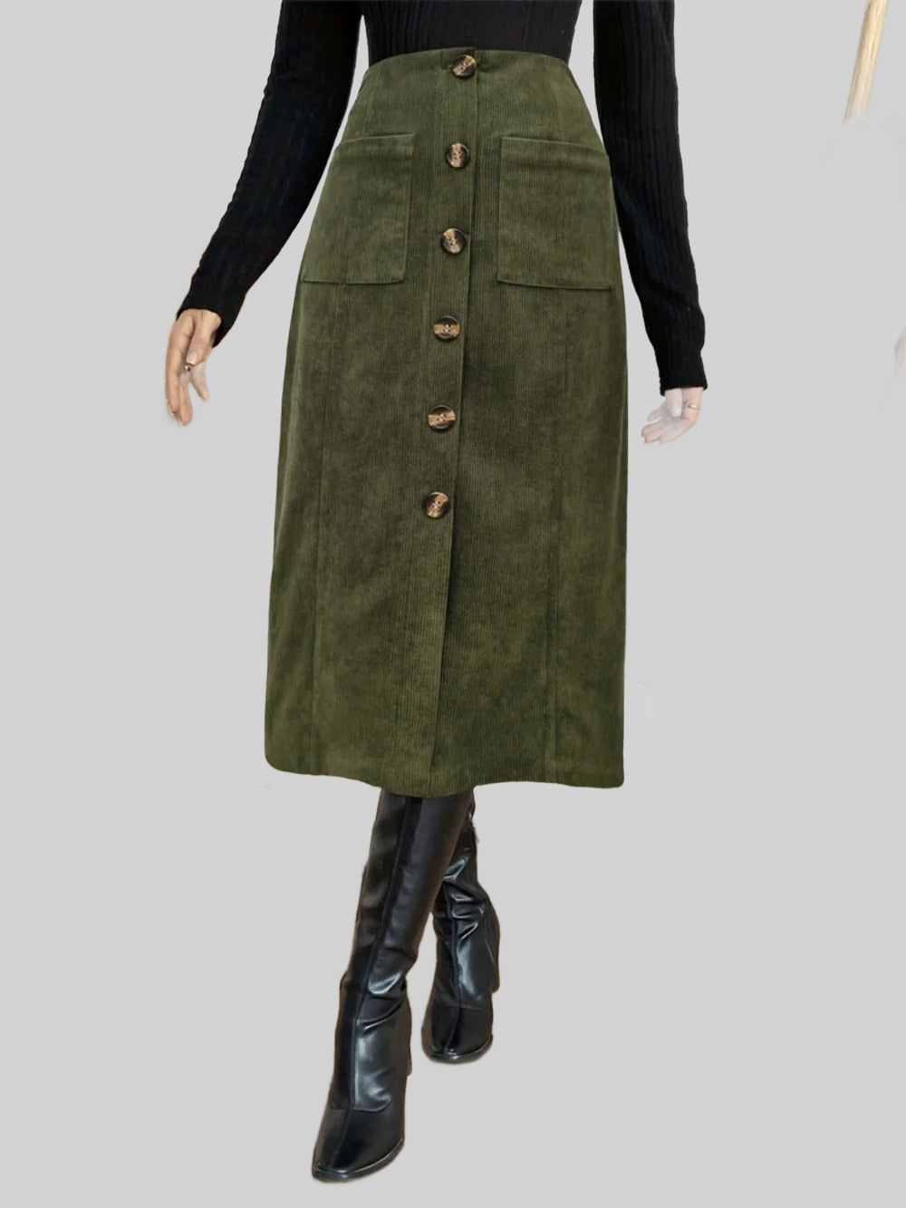 Pocketed Back Elastic Waist Skirt nicholesgifts