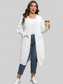 Plus Size Long Sleeve Pocketed Cardigan Trendsi