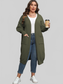 Plus Size Long Sleeve Pocketed Cardigan Trendsi