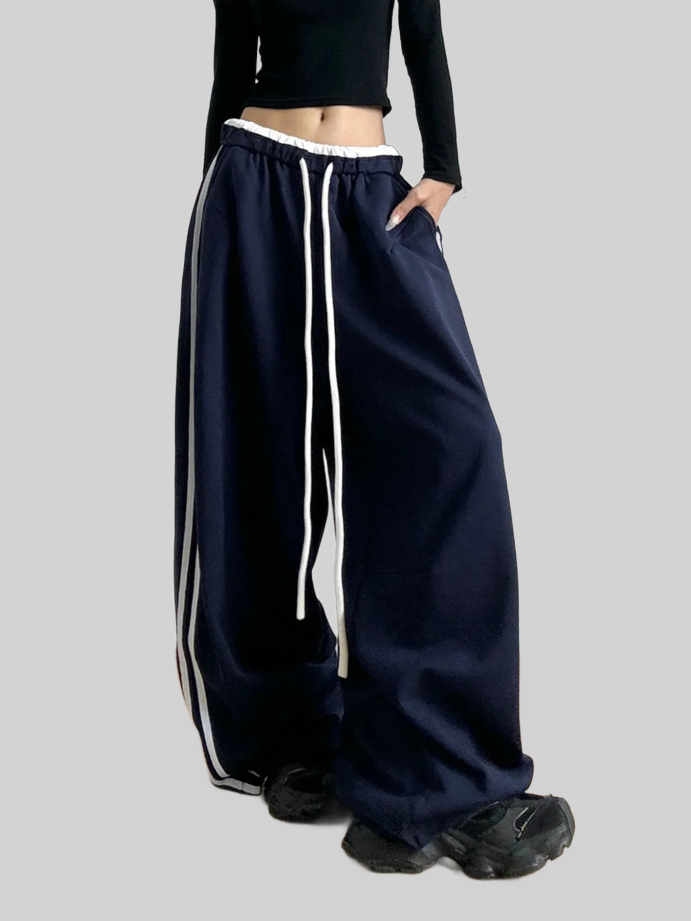Women Wide Leg Drawstring Pants nicholesgifts