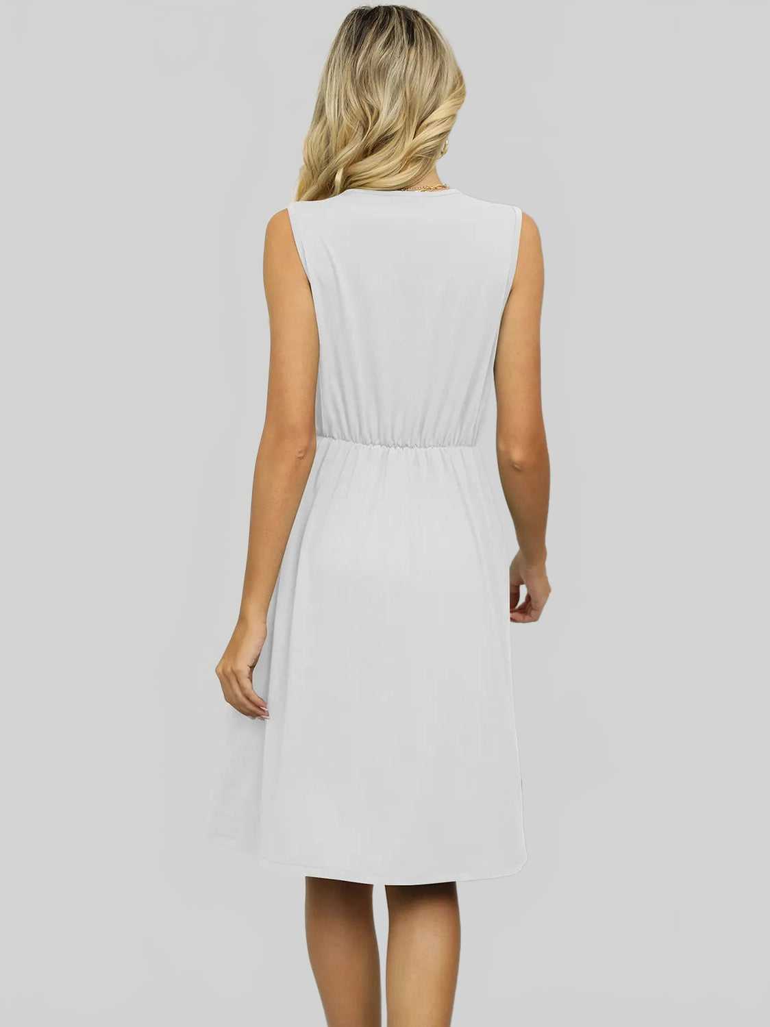 Pocketed V-Neck Wide Strap Dress nicholesgifts
