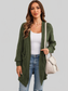 Women Cable-Knit Dropped Shoulder Slit Cardigan nicholesgifts