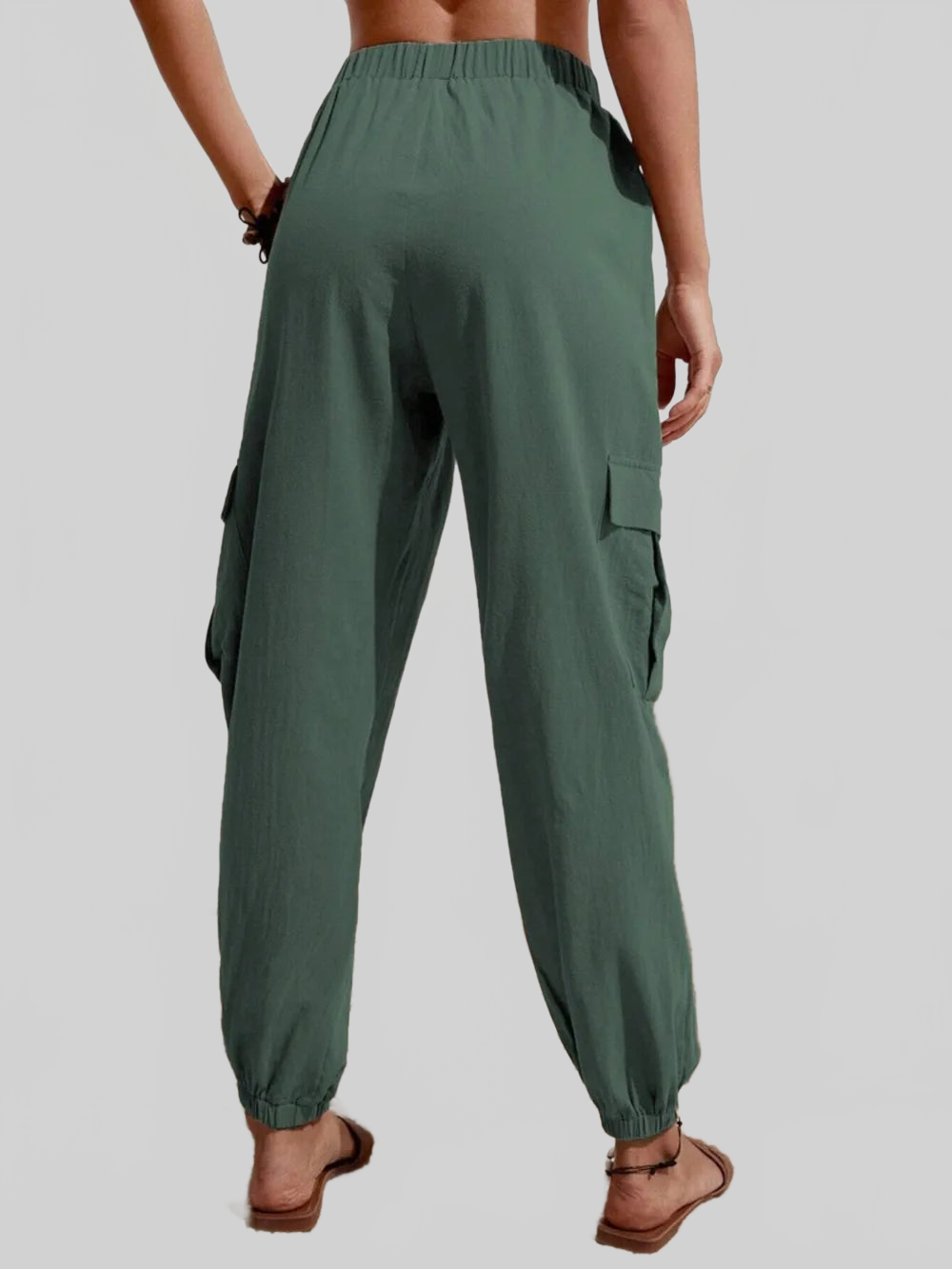 Drawstring Joggers with Cargo Pockets nicholesgifts