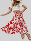 Ruffled Hem Printed Midi Skirt nicholesgifts