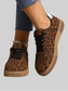 Women Leopard Lace Up Sneakers nicholesgifts