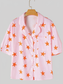 Star Print Short Sleeve Shirt and Shorts Set nicholesgifts