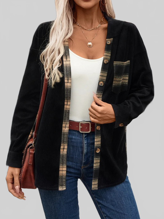 Women Pocketed Plaid Button Down Hooded Shacket NicholesGifts