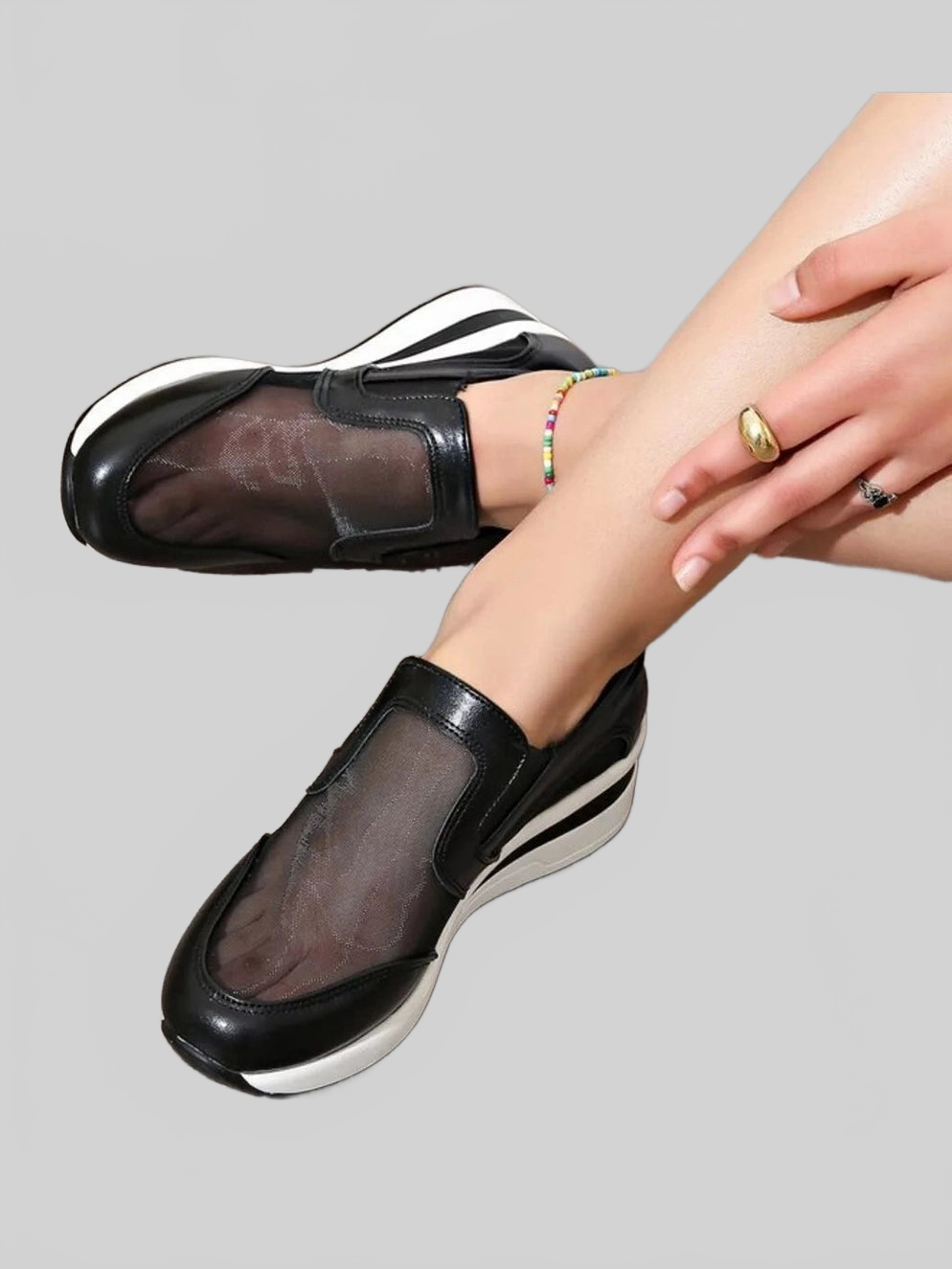 Round Toe Wedge Sneakers NicholesGifts