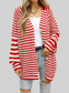 Women Angel Wings Striped Button Up Long Sleeve Cardigan nicholesgifts
