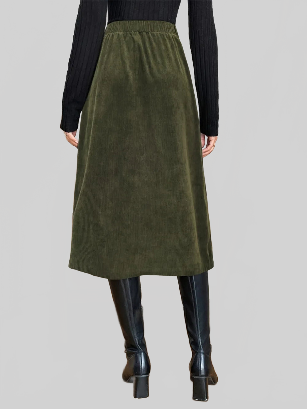 Pocketed Back Elastic Waist Skirt nicholesgifts