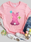 Rabbit Round Neck Short Sleeve T-Shirt Trendsi
