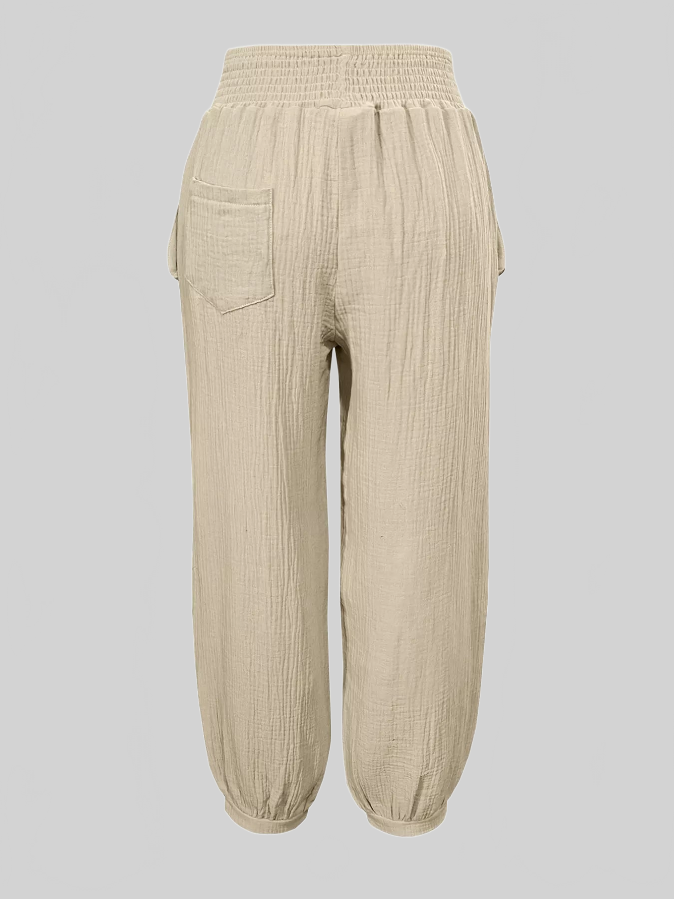 Women Smocked Textured Casual Pants nicholesgifts