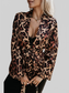 Tied Printed Collared Neck Long Sleeve Jacket nicholesgifts