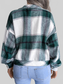 Plaid Collared Neck Long Sleeve Jacket nicholesgifts