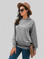 Women Horizontal Stripe Raglan Sleeve Hoodie NicholesGifts