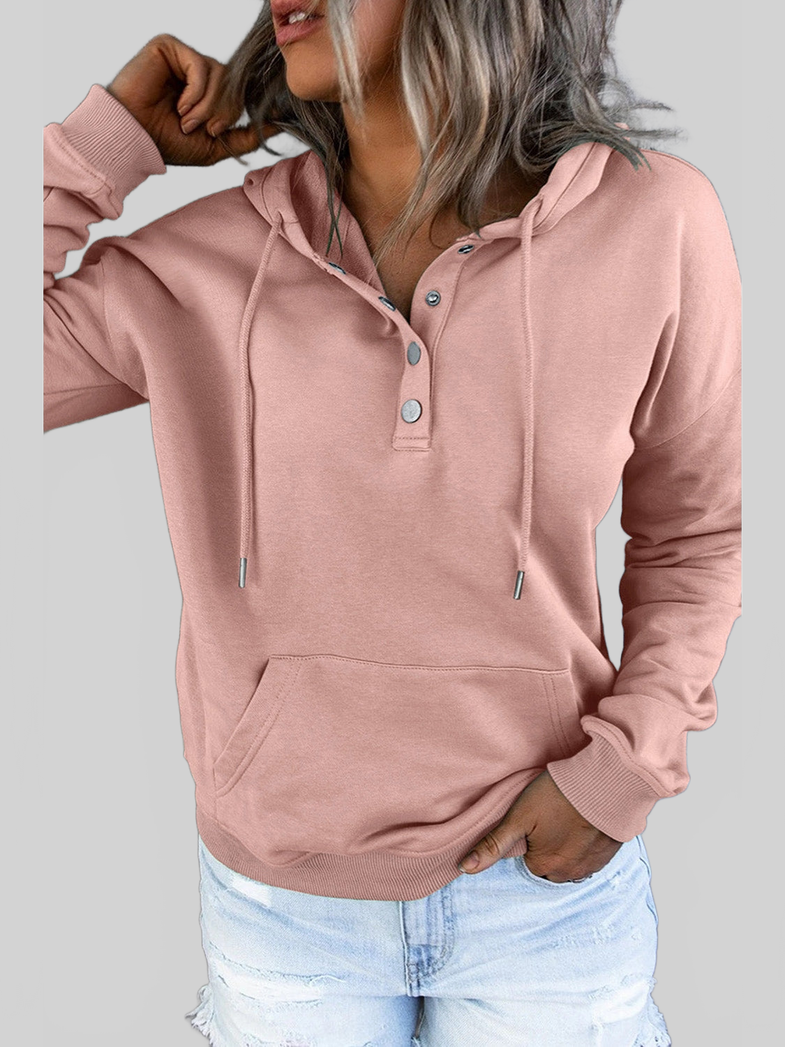 NicholesGifts Women Dropped Shoulder Long Sleeve Hoodie with Pocket NicholesGifts