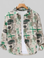 Men's Plus Size Printed Button Up Long Sleeve Shirt nicholesgifts