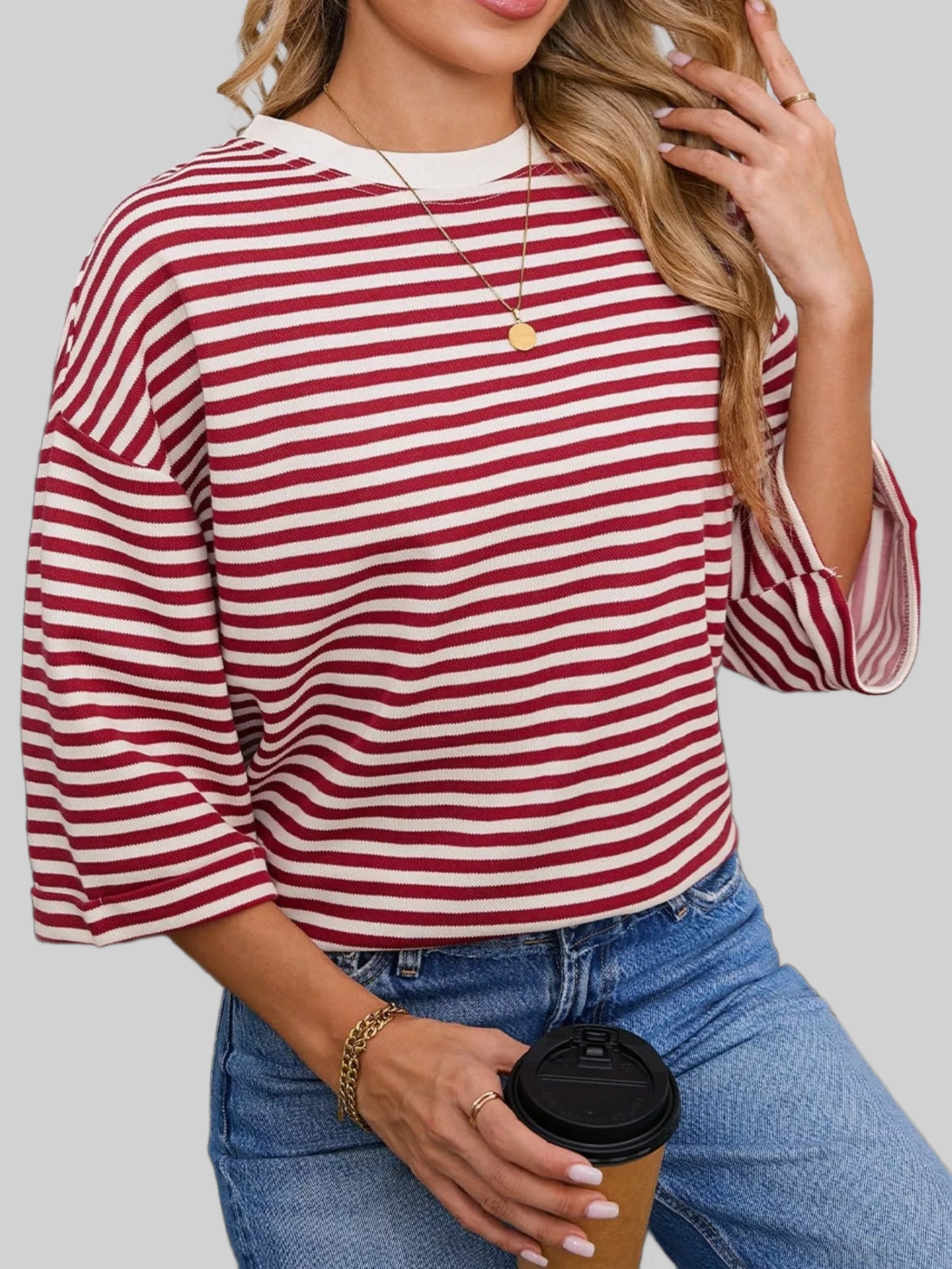 Striped Back Bow Tie T-Shirt nicholesgifts