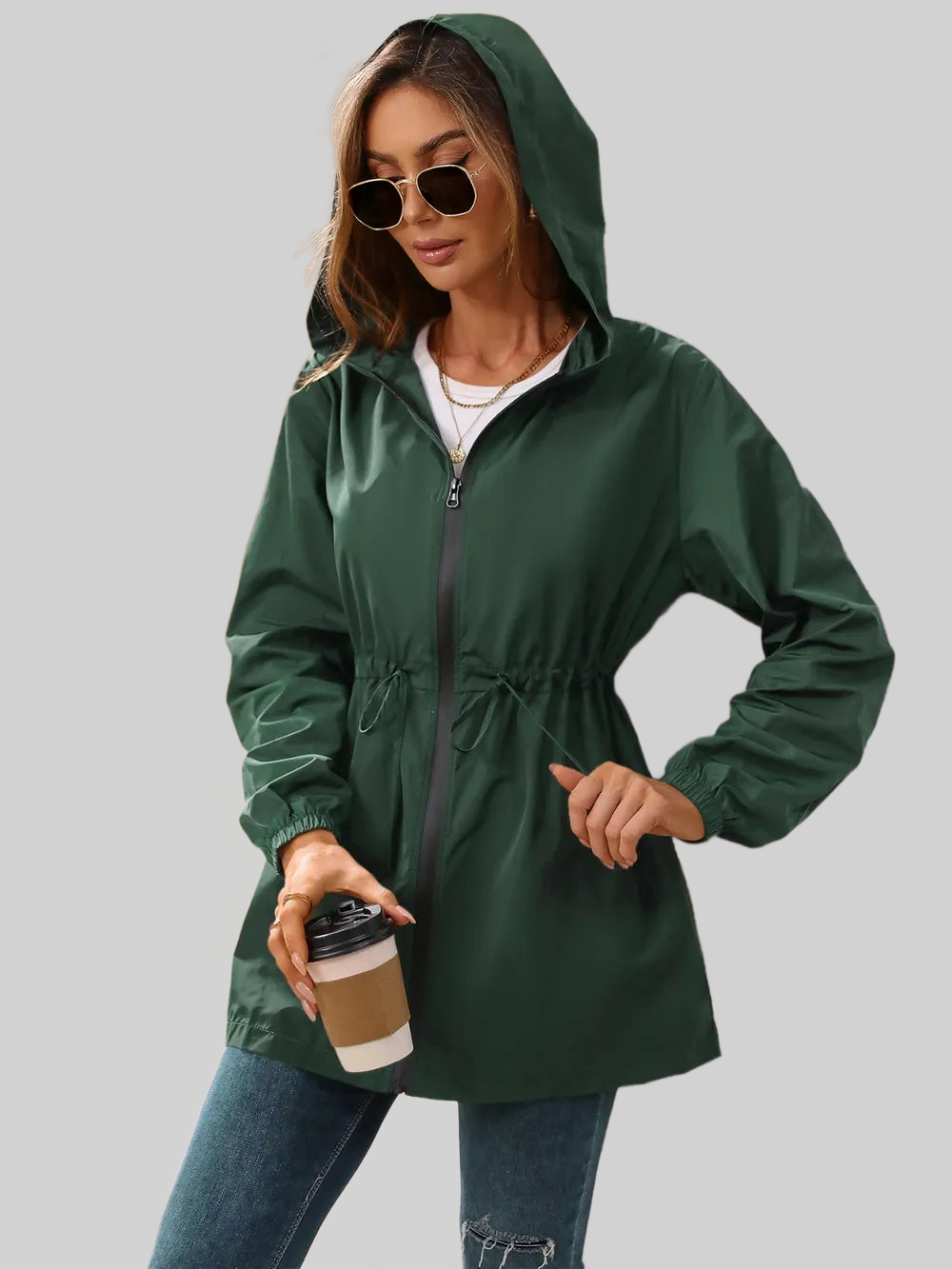 Ivy Lane Outdoor Waterproof Long Sleeve Hooded Windbreaker nicholesgifts