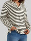 Drawstring Striped Long Sleeve Hoodie NicholesGifts