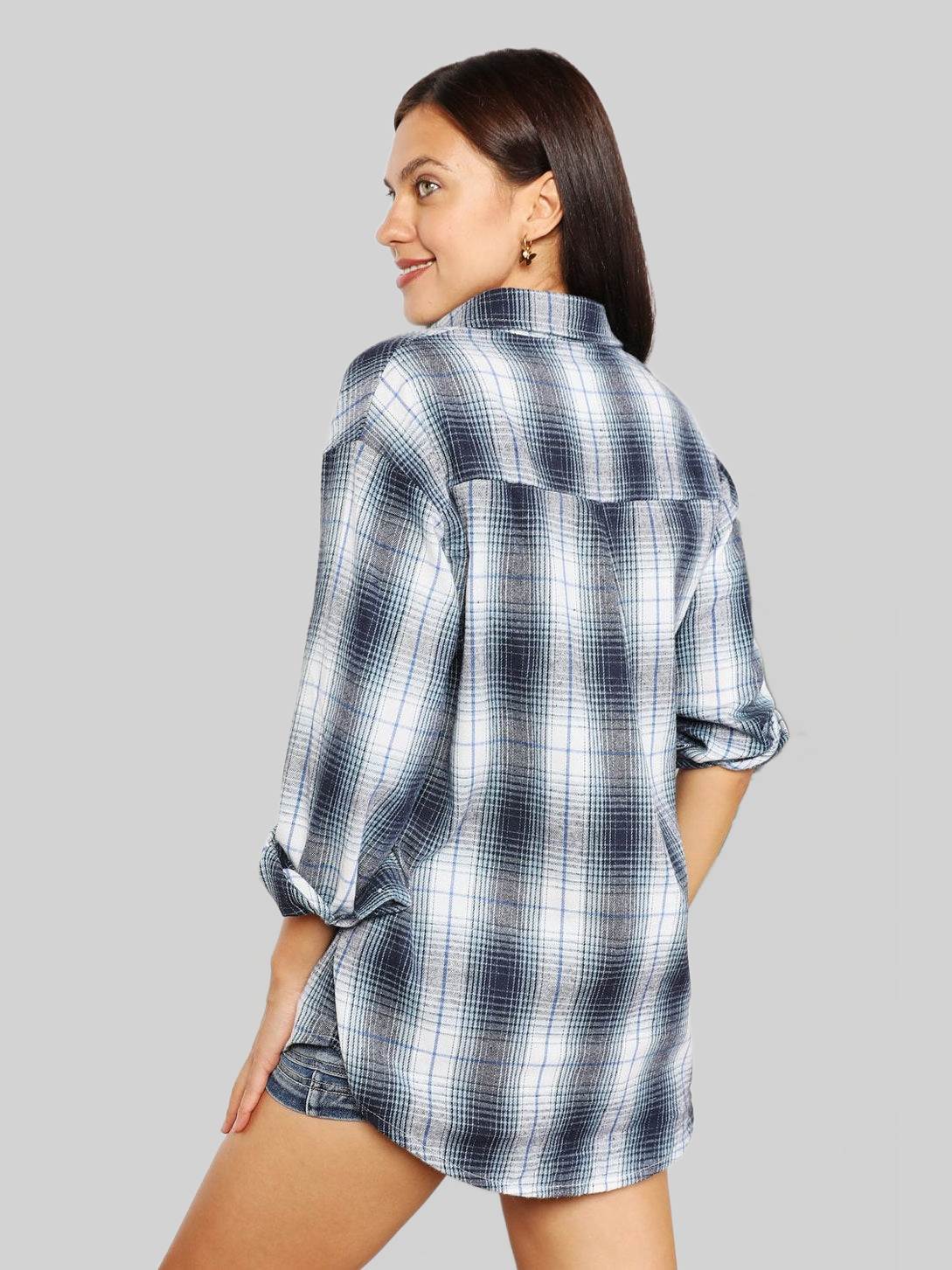Mandy Plaid Dropped Shoulder Shirt NicholesGifts