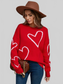 Women Angel Wings Heart Dropped Shoulder Long Sleeve Sweater NicholesGifts