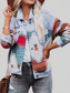 Geometric Button Up Long Sleeve Jacket nicholesgifts