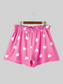 Heart Round Neck Long Sleeve Top and Elastic Waist Shorts Set nicholesgifts