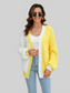Angel Wings Open Front Contrast Color Balloon Sleeve Cardigan nicholesgifts